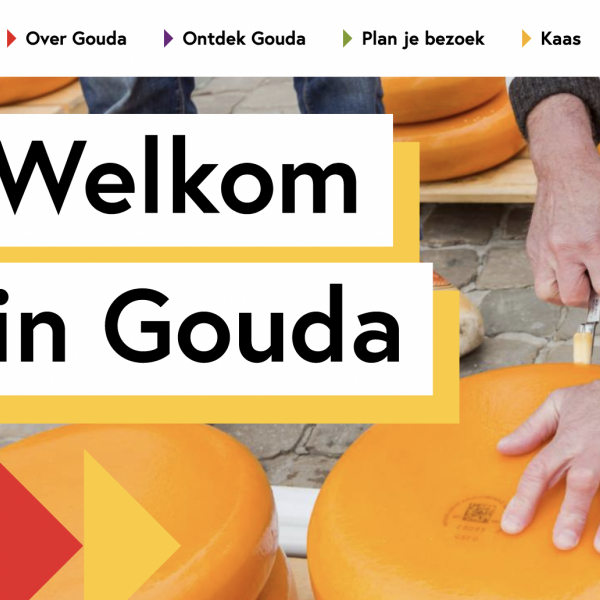 Een screenshot van een deel van de website welkomingouda.nl